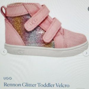 Ugg Rennon Toddler Suede Glitter Sneakers  size 9
